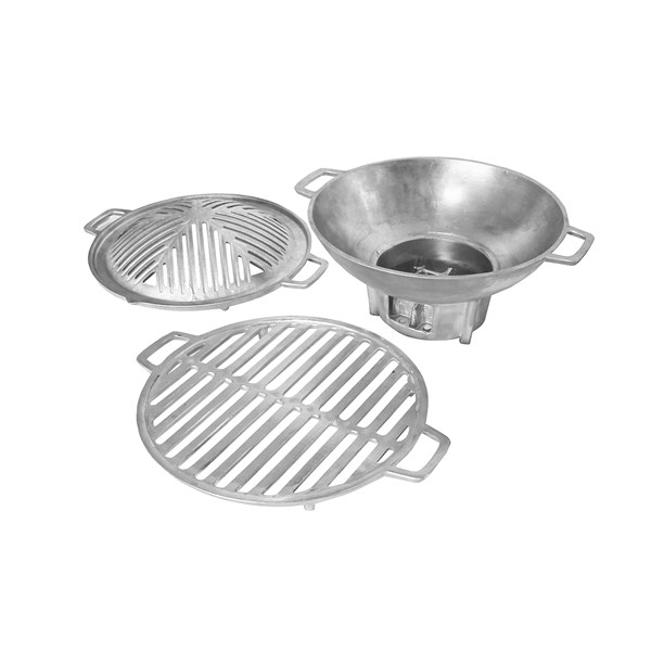 Churrasqueira Gengis Khan Alumínio Fundido 33cm 3 Peças