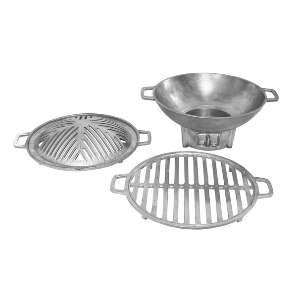 Churrasqueira Gengis Khan Alumínio Fundido 33cm 3 Peças