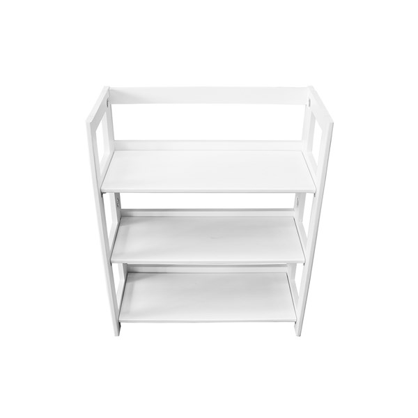 Estante Dobrável 3 Prateleiras Madeira Esmalte Primer Branco Rústico