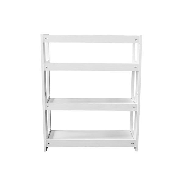 Estante Dobrável 3 Prateleiras Madeira Esmalte Primer Branco Rústico