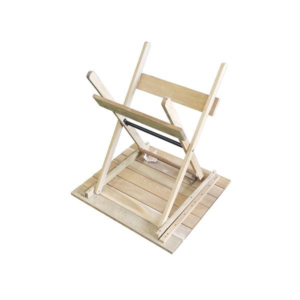 Conjunto Dobrável Mesa 70X70cm 4 Cadeiras Madeira Nobre Natural