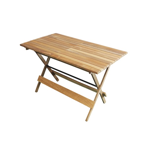 Conjunto Dobrável Mesa 120X70cm 4 Cadeiras Madeira Nobre Natural