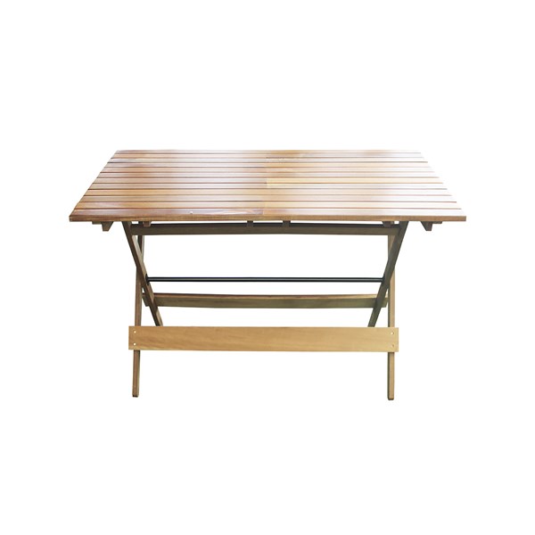 Conjunto Dobrável Mesa 120X70cm 4 Cadeiras Madeira Nobre Natural