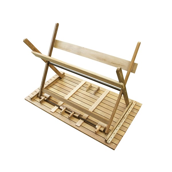 Conjunto Dobrável Mesa 120X70cm 4 Cadeiras Madeira Nobre Natural