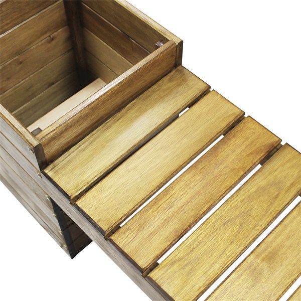 Banco Cachepo Floreiras Acopladas Madeira Eucalipto Stain Verniz