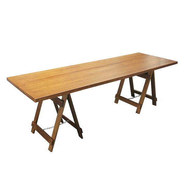 Mesa Rústica Cavalete 2 Bancos 2,5m Madeira Tingida Acabamento Selado