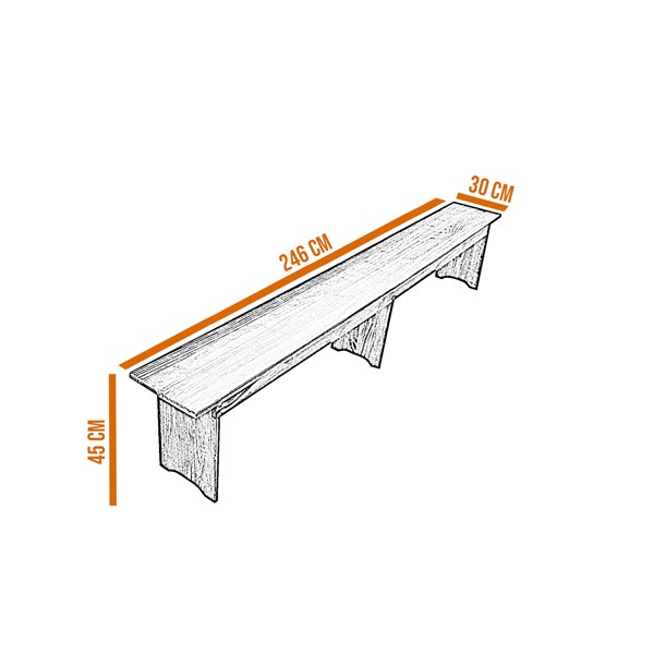 Mesa Rústica Cavalete 2 Bancos 2,5m Madeira Tingida Acabamento Selado