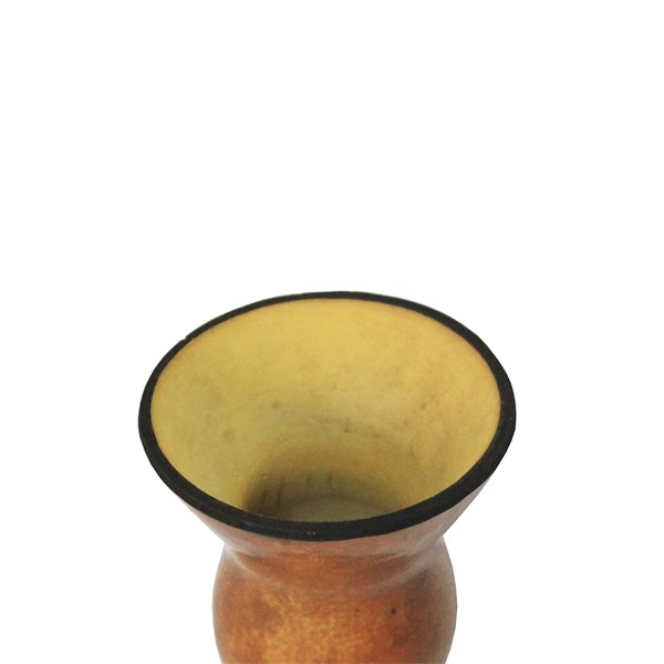 Cuia Chimarrão Porongo Liso Média Bocal Queimado Pé Epóxi