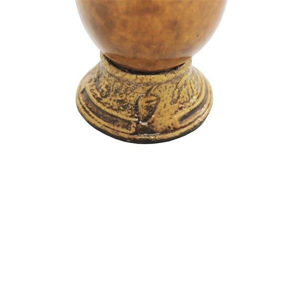 Cuia Chimarrão Porongo Liso Média Bocal Queimado Pé Epóxi