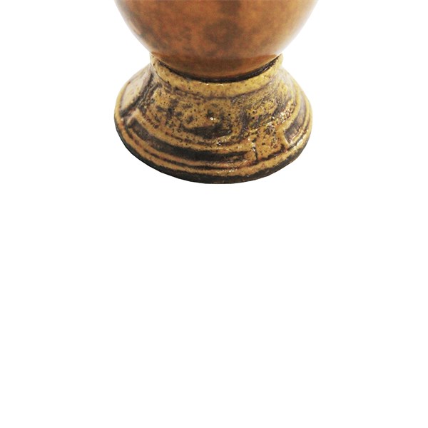 Cuia Chimarrão Porongo Liso Média Bocal Queimado Pé Epóxi