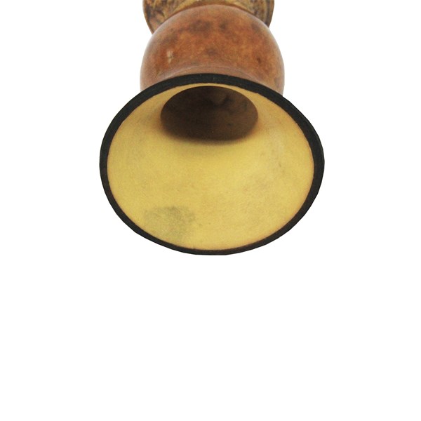 Cuia Chimarrão Porongo Liso Média Bocal Queimado Pé Epóxi