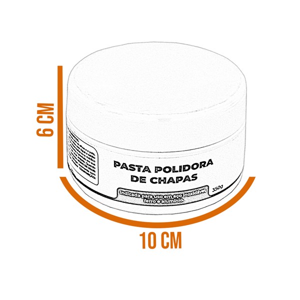 Pasta Polidora de Chapas Inox Ferro Alumínio 350g