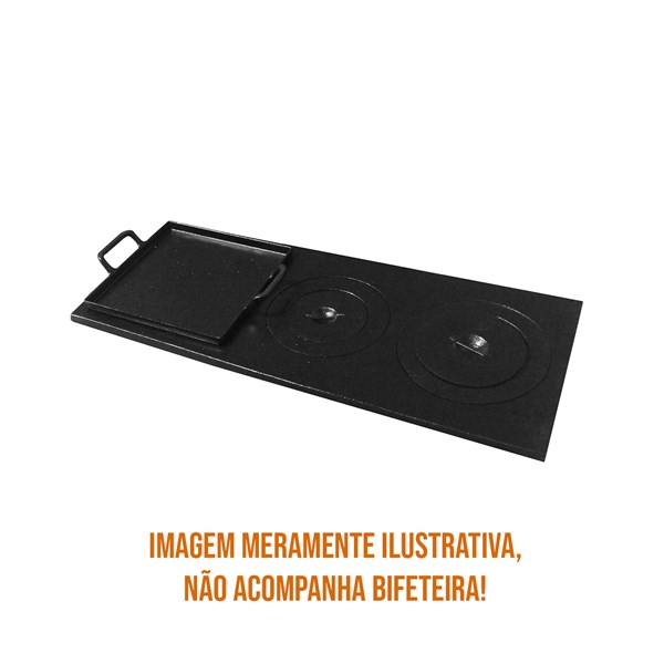 Chapa Fogão a Lenha Redução Bifeteira 3 Furos 76X33X30cm