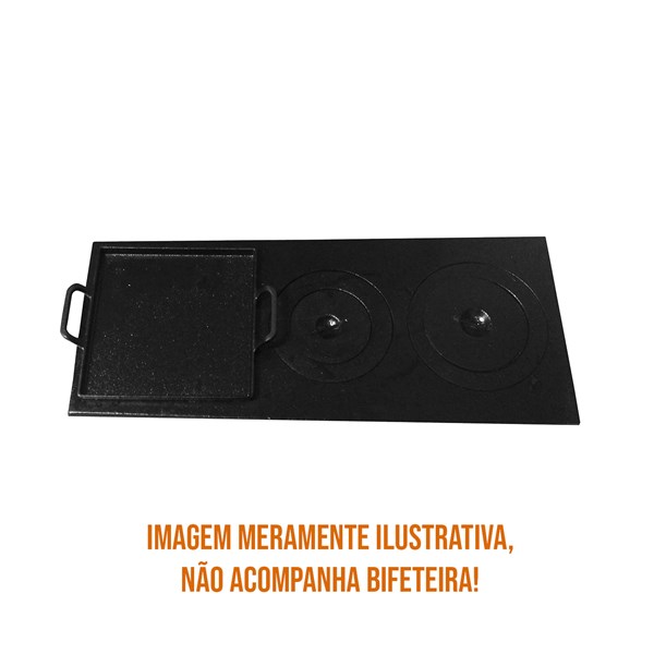 Chapa Fogão a Lenha Redução Bifeteira 3 Furos 76X33X30cm