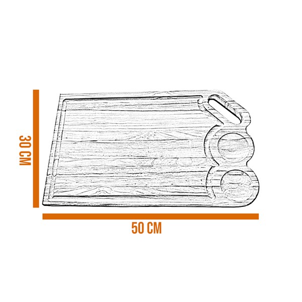Tábua Madeira Retangular 50X30cm Costelinha