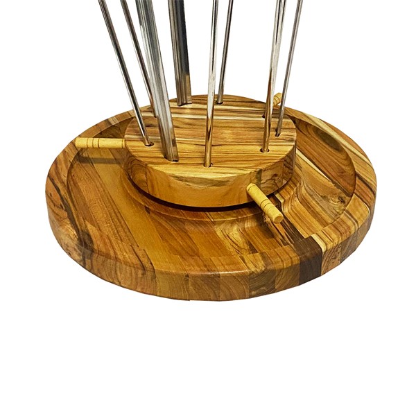 Suporte Espetos Giratório Teca