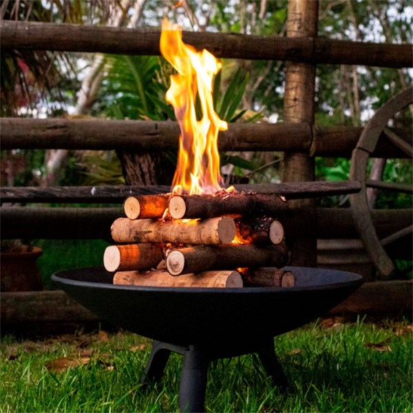 Lareira Braseiro Externo Jardim Ferro Fundido 62cm Preto