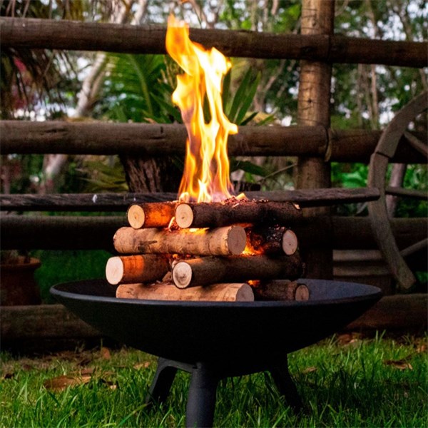 Lareira Braseiro Externo Jardim Ferro Fundido 100cm Preto