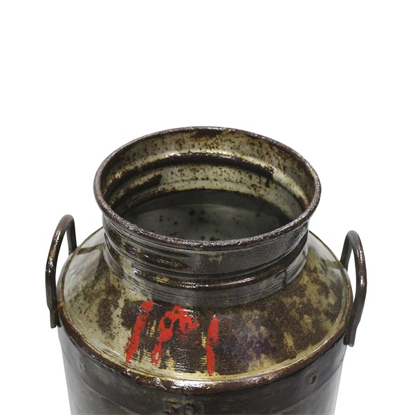 Galão Tambor Latão Tarro Leite Metal Decorativo 50L Verniz