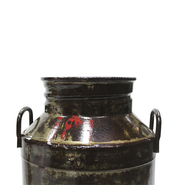 Galão Tambor Latão Tarro Leite Metal Decorativo 50L Verniz