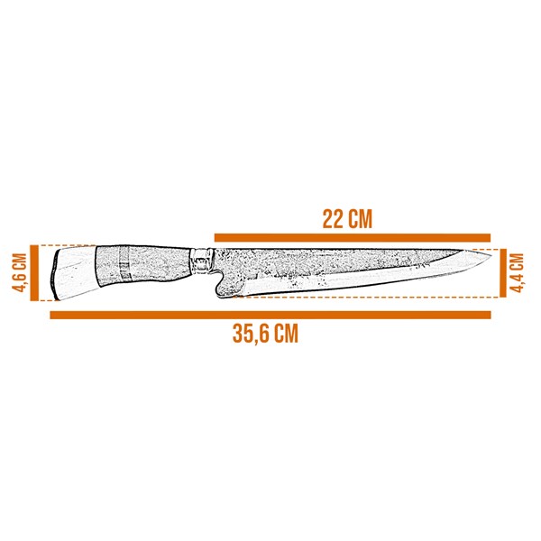 Faca 09 Carbono 1070 Larga Cabo Misto