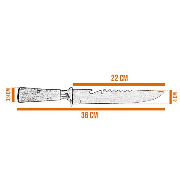 Faca Punhal 09 Inox 420 Abridor Cabo Osso