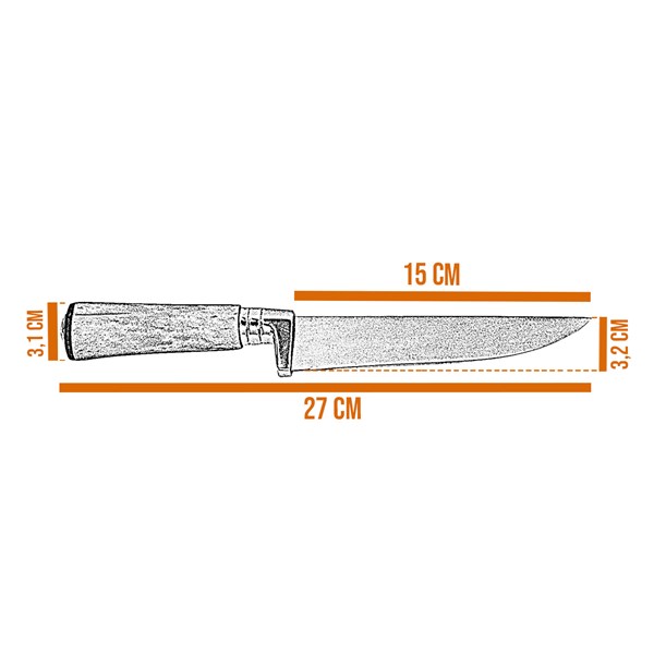 Faca Chaira 06 Inox 420 Cabo Osso