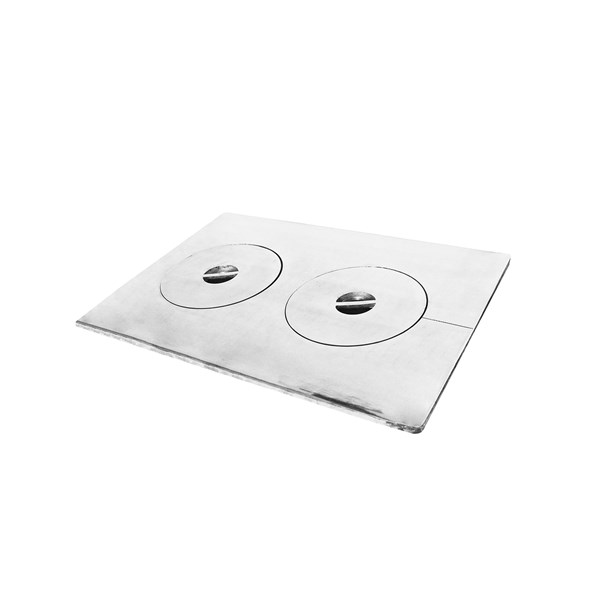 Chapa Fogão a Lenha Liga Branca Reforçada 2 Furos 65X45cm
