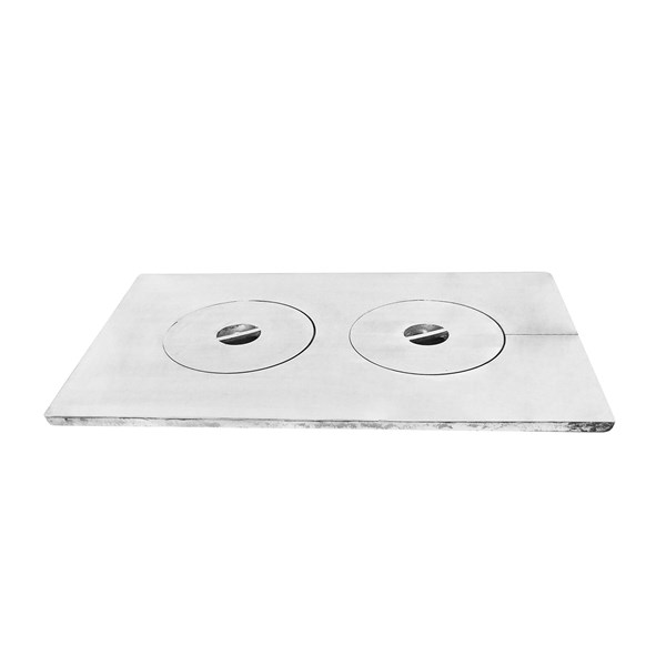 Chapa Fogão a Lenha Liga Branca Reforçada 2 Furos 75X46cm