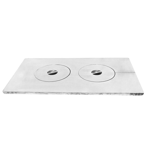 Chapa Fogão a Lenha Liga Branca Reforçada 2 Furos 100X60cm