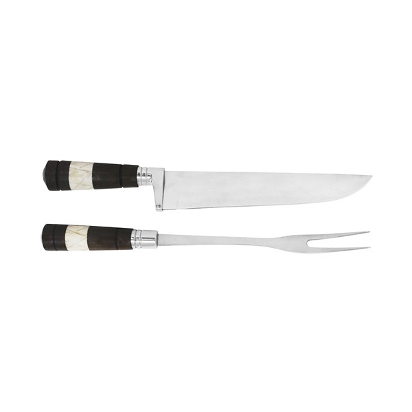 Faca Garfo 10 Inox 420 Cabo Osso Madeira