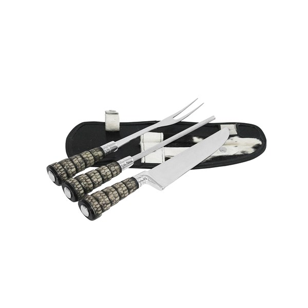 Faca Chaira Garfo 08 Inox 420 Cabo Tatu