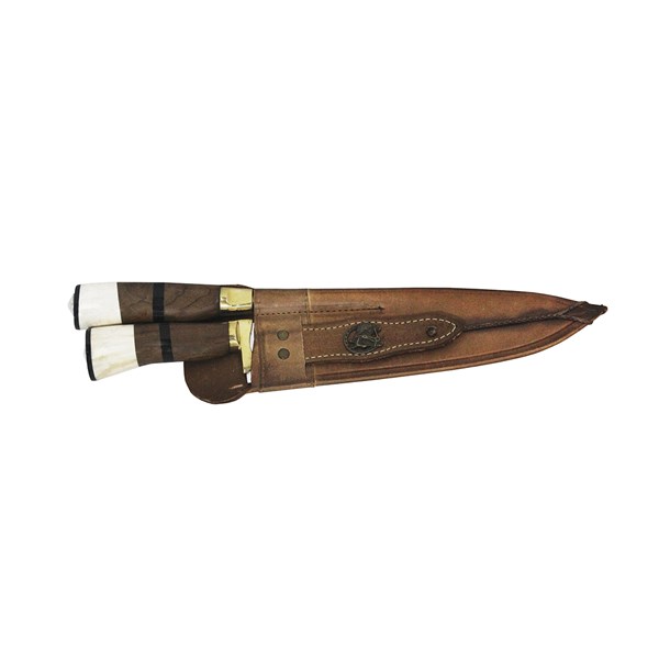 Faca Chaira 10 Inox 420 Protetor Bronze Cabo Misto