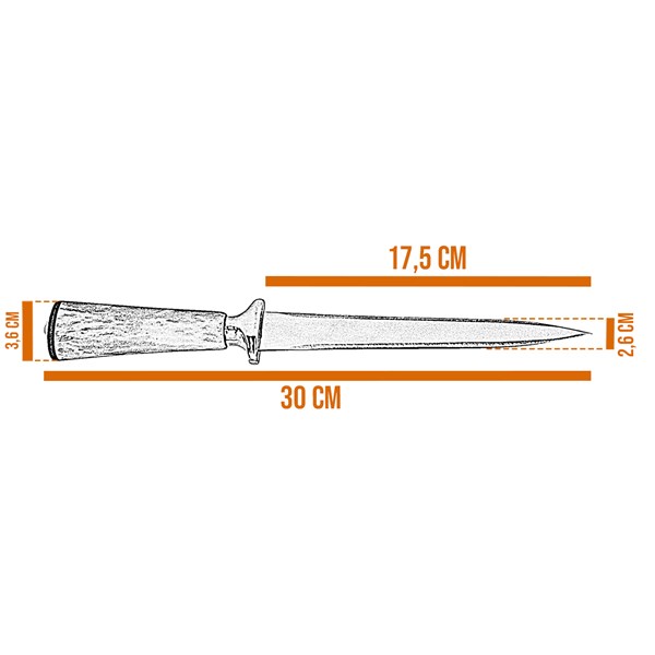 Faca Adaga 07 Inox 420 Cabo Osso