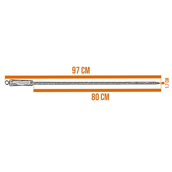 Conjunto 3 Espetos Inox 80 Cabo Osso Suporte Couro (D)