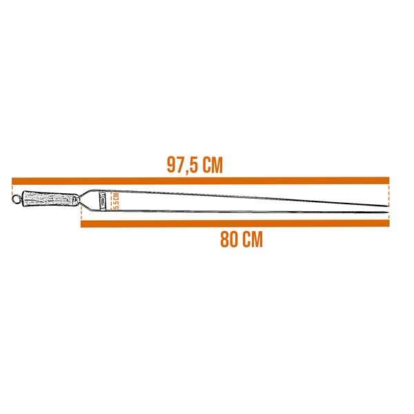 Conjunto 3 Espetos Inox 80 Cabo Osso Suporte Couro (D)