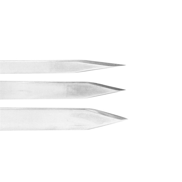 Conjunto 3 Espetos Inox 80 Cabo Osso Suporte Couro (S)