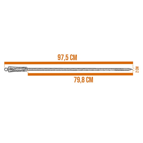Conjunto 3 Espetos Inox 80 Cabo Osso Suporte Couro (S)