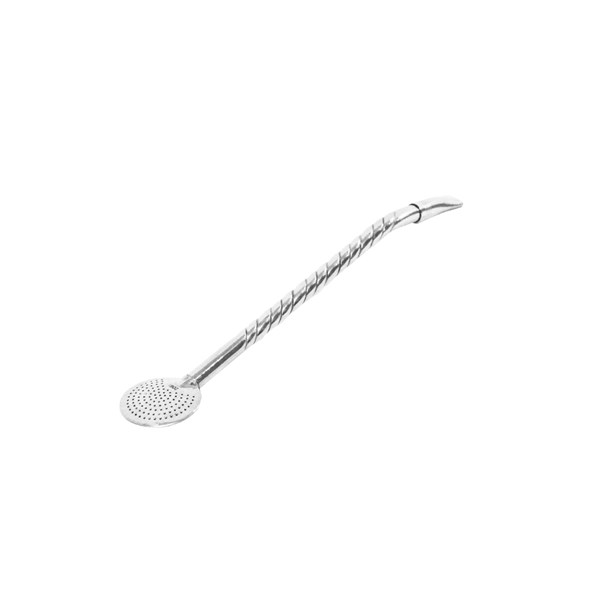 Bomba Chimarrão Inox Média Trançada Bocal Rosca