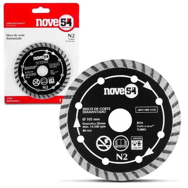 DISCO DIAMANTADO 9-54 TURBO N.2 110mm x 20mm