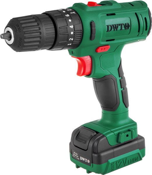Parafusadeira/furadeira de impacto a bateria, 12 V, fonte bivolt automática, PFD 120I DWT