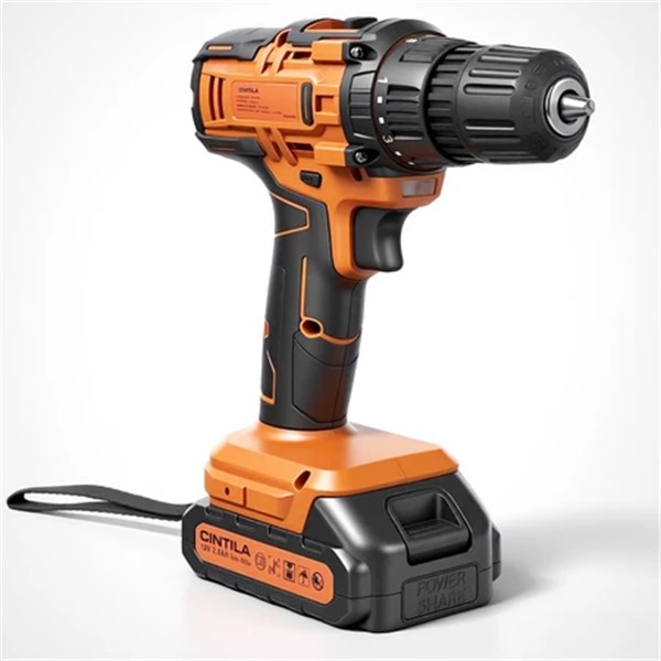 Parafusadeira/furadeira de impacto a bateria, 12 V, fonte bivolt automática, Cintila