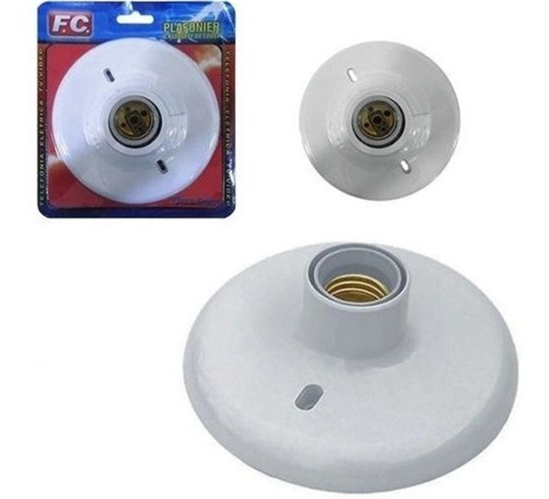 Plafonier pvc E27 louça branco FC