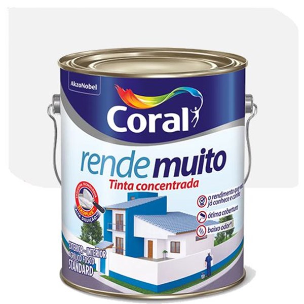 Tinta Acril Rende Muito Branco Fosco 3,6L Coral