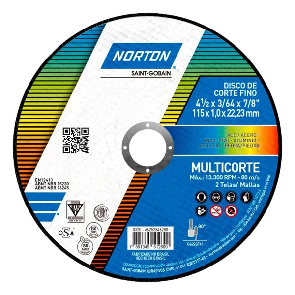 DISCO CORTE MULTI MATERIAIS 4.1/2 NORTON