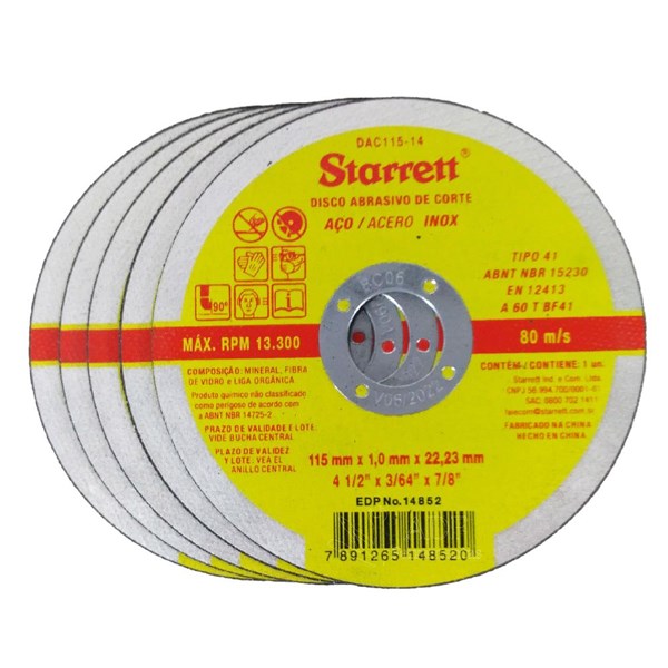 DISCO CORTE INOX 4.1/2 STARRETT