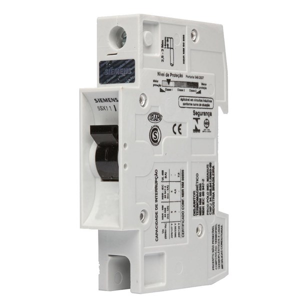 Disjuntor Din Unipolar 40A C Siemens
