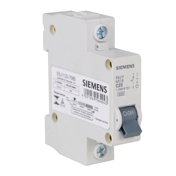 Disjuntor Din Unipolar 20A C Siemens