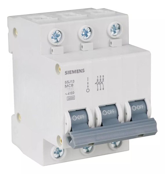 Disjuntor Din tripolar 50A C Siemens