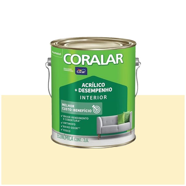 Tinta Acrilico + Desemp Branco Gelo GL 3,6L Coralar
